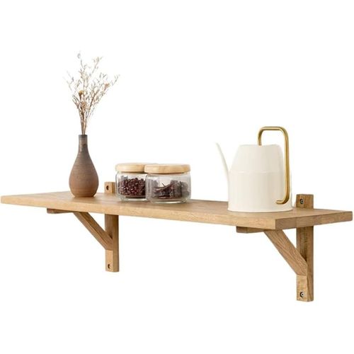 Gothicana By Empétagère Flottante En Bois De Chêne Massif Rustique Avec 2 Supports De Fixation Triangulaires Pour Chambre À Coucher, Salon, Cuisine, Bureau, Ferme, Étagère De Rangement