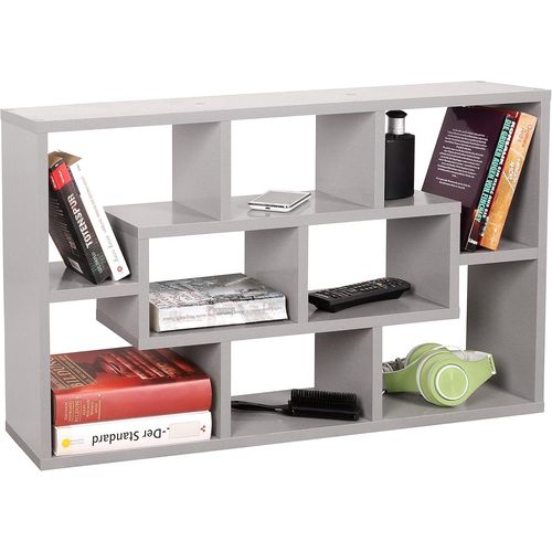 Gothicana By Empétagère Murale Rangement 85 X 48 X 16 Cm Wm050-Pl Meuble Bibliotheque Suspendue Gris