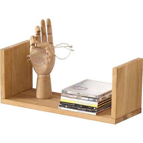 Gothicana By Empetagere Murale Bois Massif, 40cm Etagere Flottante Chêne En Forme De U, Bibliothèque Murale Pour Décoration D'intérieur, Murale Etagere À Livres Pour Salon, Bureau