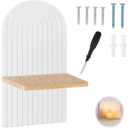 Gothicana By Empboheme Etagere Murale Bois, Étagère Murale Bohème Incurvée Vintage, Étagère Murale Bohème Moderne, Étagère Murale Bohème Élégante, Pour Chambre À Coucher, Balcon, Salle De Bain, Salo