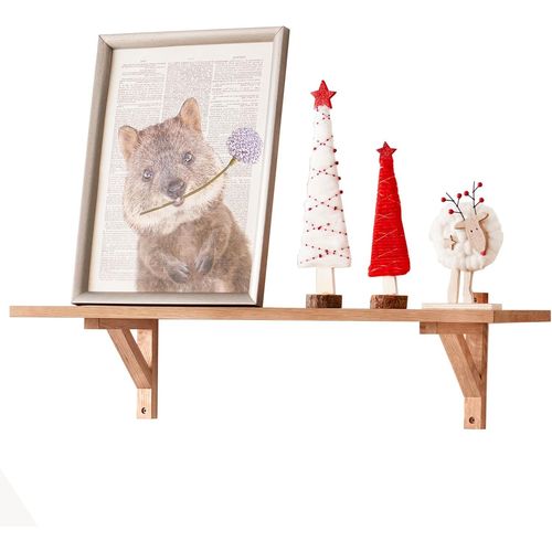 Gothicana By Empétagère Murales Flottante En Bois De Chêne Massif Étagère Murale Décorative Avec 2 Supports Triangulaires Pour Chambre À Coucher, Salon, Cuisine (60 Cm)
