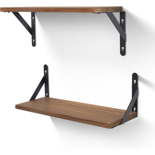 Gothicana By Emplot De 2 Étagères Flottantes Rustiques En Bois Décoratives Pour Étagère Murale À Vis, 43,2 Cm