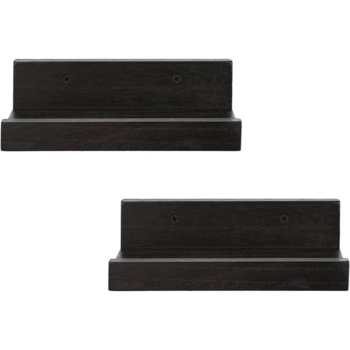 Gothicana By Emplot De 2 Petites Étagères Flottantes En Bois Naturel Pour Rebord De Photos, Noir, 20 X 14 Cm