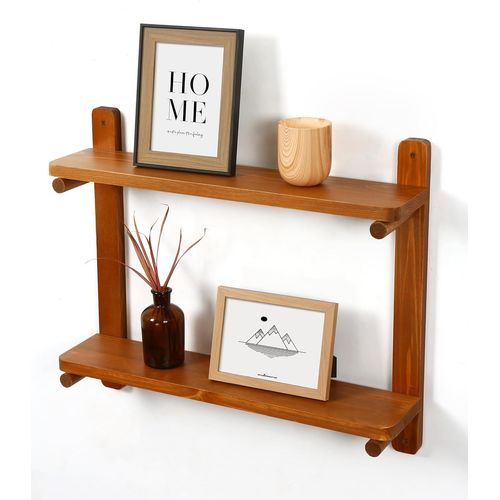 Gothicana By Empétagère Murale Étagères Flottantes En Bois Étagère Suspendue 60 Cm Étagères Décoratives Pratiques À 2 Niveaux En Bois Massif Pour Salle De Bain Cuisine Organisateur Étagère Moderne