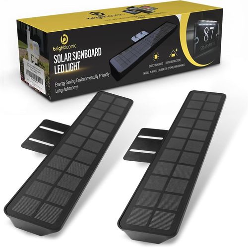 Lot De 2 Panneaux Solaires D'extérieur Sans Fil Pour Agents Immobiliers - Éclairage De Panneau À Led - Cadeaux Pour Agents Immobiliers À Louer - Noir