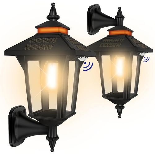 Lampes Solaires D'extérieur Avec 3 Modes D'éclairage Et Détecteur De Mouvement, Lanternes Solaires Intelligentes D'extérieur Étanches, Appliques Murales Solaires Modernes Pour Grange, Abri De Jardin,