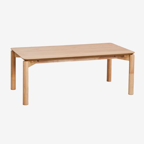 Table Basse Rectangulaire 120x60 Cm En Mdf Plaqué Chêne Munden Marron Chêne