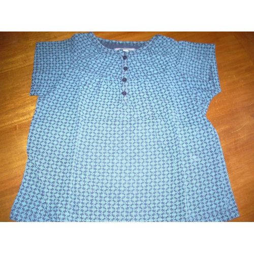 Tunique 3 Suisses Tons Bleu Et Vert Imprimé Taille 8 Ans