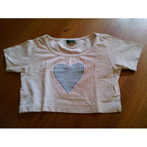 Top Winch Blanc Imprimé Coeur Bleu Taille 10 Ans