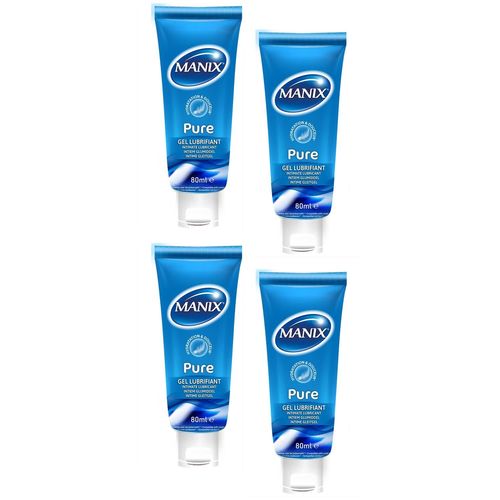 Manix Lot De 4 Gels Lubrifiant Intime Pure À Base D'eau - 80ml