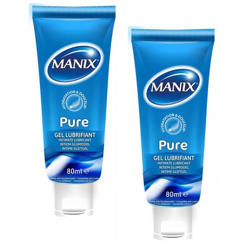 Manix Lot De 2 Gels Lubrifiant Intime Pure À Base D'eau - 80ml