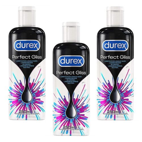 Durex Lot De 3 Lubrifiants Sexuel Perfect Gliss - Lubrifiant Silicone Longue Durée - 250ml