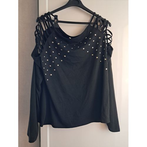 Tunique Neuve Taille 46 Noire Rivets Argentés