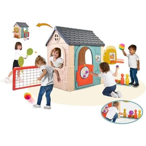 Maisonnette Avec 6 Activités, Accessoires Inclus, Couleurs Résistantes À La Lumière Du Soleil, Montage Facile, +3 Ans