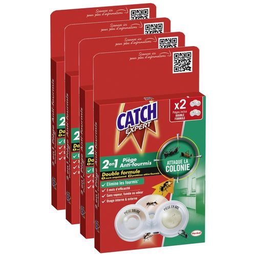 CATCH Lot de 4 Pièges Anti-Fourmis 2en1 x2