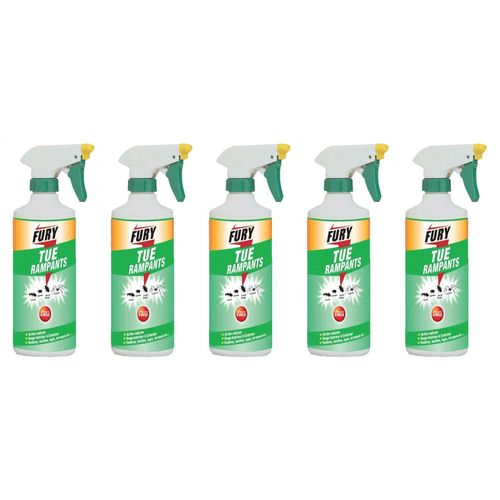 Fury Lot de 5 Pistolets 500 ml Insecticide Tue Rampants 3 mois de Protection