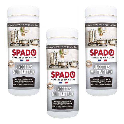 Spado Lot de 3 Boîtes de 35 Lingettes multi métaux - Nettoie et Désoxyde