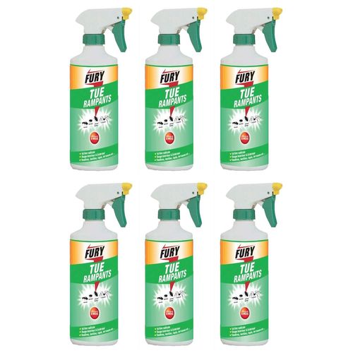Fury Lot de 6 Pistolets 500 ml Insecticide Tue Rampants 3 mois de Protection