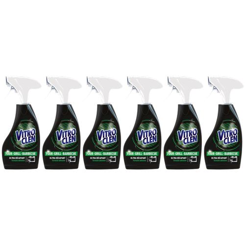 VITROCLEN Lot de 6 Sprays nettoyant ultra décapant four-grill-barbecue - 250 ml