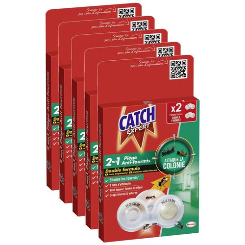 CATCH Lot de 5 Pièges Anti-Fourmis 2en1 x2