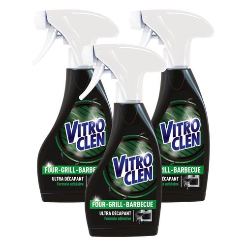 VITROCLEN Lot de 3 Sprays nettoyant ultra décapant four-grill-barbecue - 250 ml