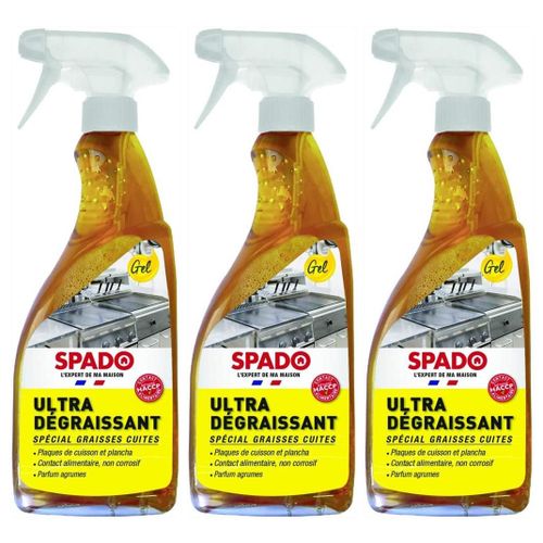 Spado Lot de 3 pistolets 750 ml Spado ultra dégraissant gel