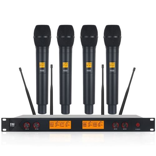 Microphone à main sans fil XTUGA A400-H, microphone à main 4 en 1 (norme américaine) - A400-B