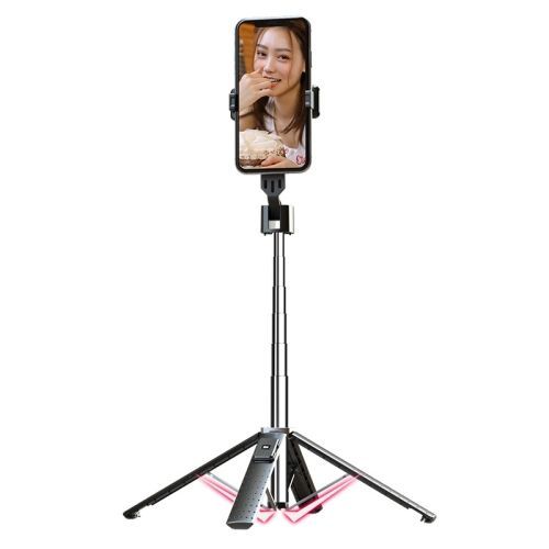 Support de diffusion en direct pour téléphone portable, quadripode télescopique Bluetooth pour caméra selfie, hauteur : 100 cm (acier inoxydable) - 102 cm (alliage d'aluminium)