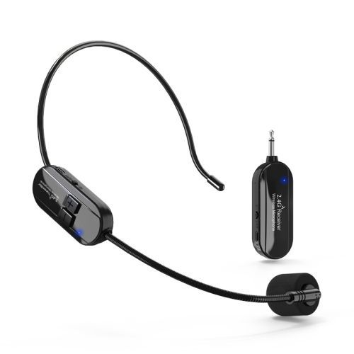 Microphone à condensateur sans fil monté sur la tête, interface 3,5 mm, haut-parleur anti-hurlement - U12F