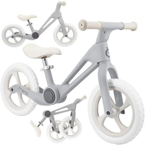 Momi Noru Vélo Bébé Draisienne Pliable - Dès 2 Ans ¿ Jusqu'à 25 Kg - 12 Pouces Roues ¿ Réglable Sans Outils ¿ Gris