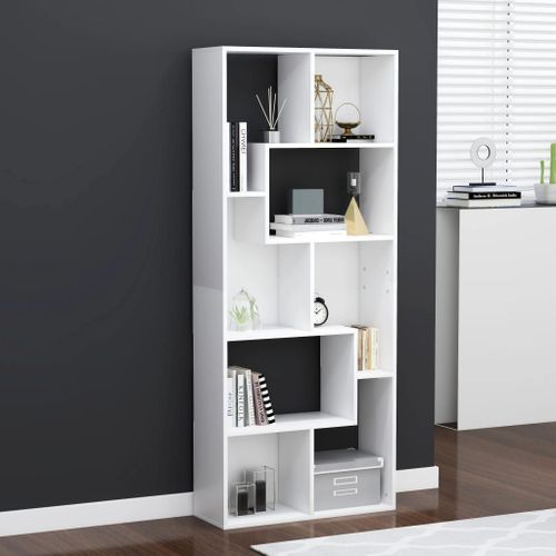 Bibliothèque Blanc 67x24x161 Cm Bois D'ingénierie