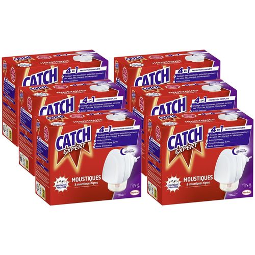 CATCH Lot de 6 Diffuseurs électrique Moustiques Répulsif 45 nuits