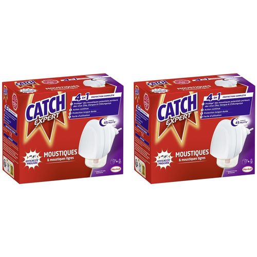 CATCH Lot de 2 Diffuseurs électrique Moustiques Répulsif 45 nuits