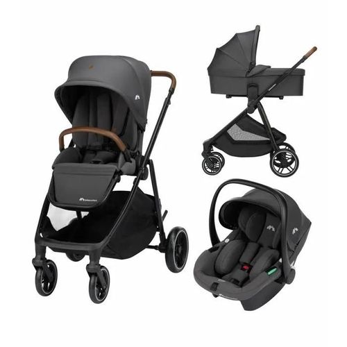 Bebeconfort Pack Poussette 3 En 1 Luvia, Nacelle + Siège Auto Groupe 0+, De 0 À 22kg, Mineral Graphite