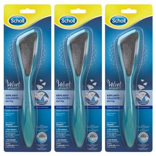Scholl Lot De 3 Râpes Anti-Callosités 2 En 1 Cristaux De Diamants Rugueuse Et Lissante