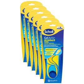 Scholl Lot De 6 Semelles Gelactiv Homme Décontracté Quotidien Confort L 40-46,5 