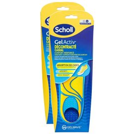 Scholl Lot De 2 Semelles Gelactiv Homme Décontracté Quotidien Confort L 40-46,5 