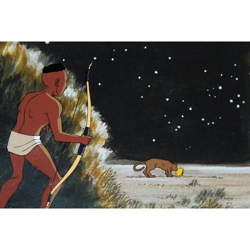 Cellulo Original Rahan Fils Des Ages Farouches Anime Cel Lion 1986