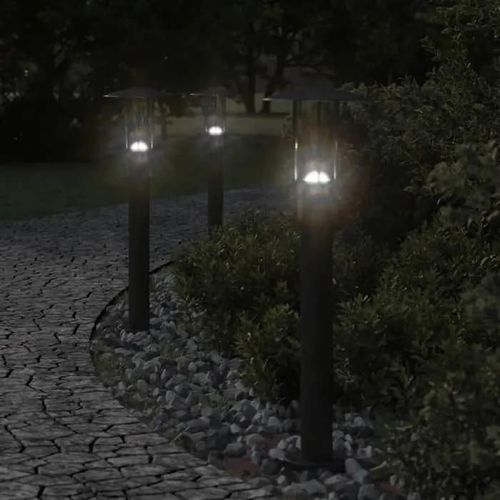 Vidaxl Lampadaire D'extérieur Noir 60 Cm Acier Inoxydable