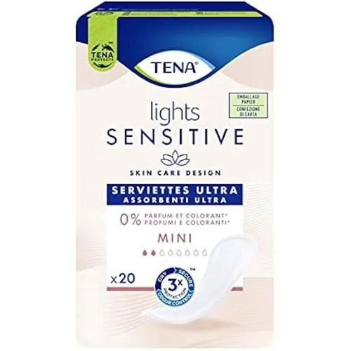 Protections Absorbantes - Tena - Lights Sensitive Mini - 20 Unités - Hypoallergénique - Léger 