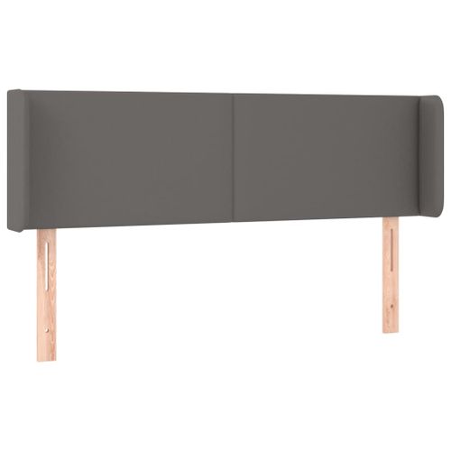 Tête De Lit Accessoire Couchage Chambre À Coucher Meuble À Led 147 X 16 X 78/88 Cm Synthétique Gris Tdl0201496