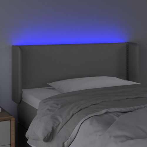 Tête De Lit Accessoire Couchage Chambre À Coucher Meuble À Led 103 X 16 X 78/88 Cm Synthétique Gris Tdl0201506
