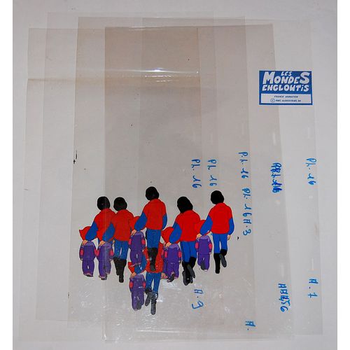 Cellulo Original Les Mondes Engloutis Anime Cel Animation Bob 1984