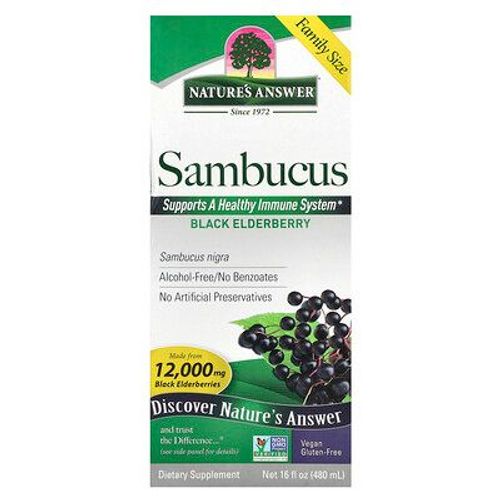 Nature's Answer, Sambucus, Baie De Sureau Noir, Sans Alcool, 2500 Mg, 480 Ml