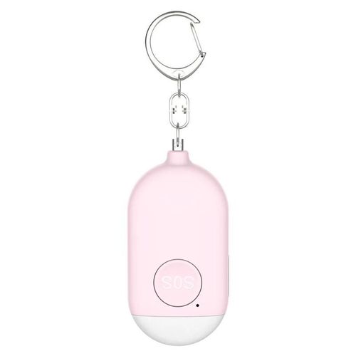 Alarme personnelle à fort son 130 DB sirène d'urgence de sécurité porte-clés avec lampe de poche rose