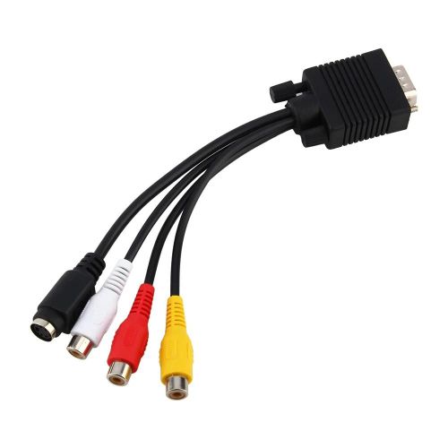 VGA SVGA vers S-Vidéo 3 RCA AV TV Adaptateur Convertisseur Connecteur Câble Pour PC Portable