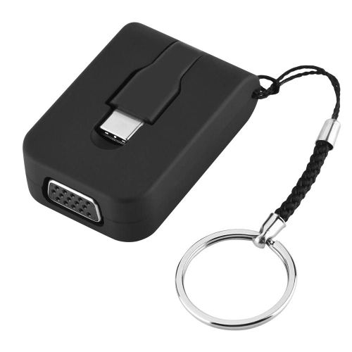 Mini Type C USB-C Mâle à VGA Femelle Convertisseur Adaptateur Porte-clés Pliable