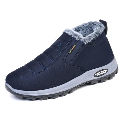 Automne Hiver Hommes Polaires Coton Chaussures Antidérapant Semelle Souple Chaussures De Baskets Pour Shopping Rencontres Bleu,40
