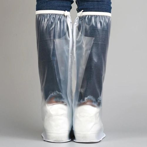 Couvre-Chaussures De Pluie Réutilisables Protecteurs De Chaussures Imperméables Femmes Hommes Galoshes En Caoutchouc Moto Cyclisme Bottes Élastiques Couverture Blanc,2xl