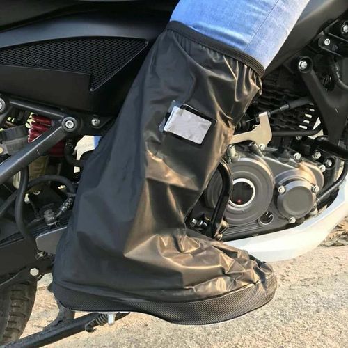 Couvre-Chaussures De Pluie Réutilisables Protecteurs De Chaussures Imperméables Femmes Hommes Caoutchouc Galoshes Moto Cyclisme Bottes Élastiques Couverture Noir,M